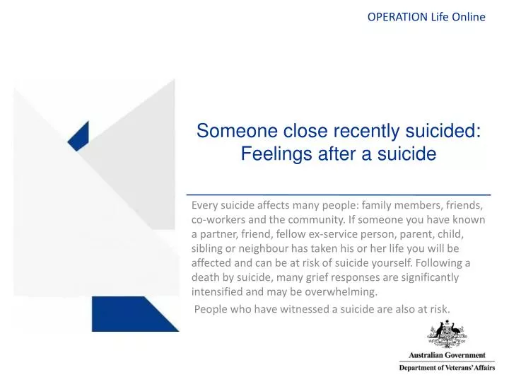 someone close recently suicided feelings after a suicide