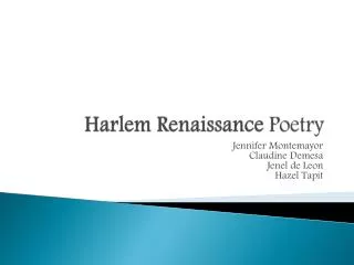 Harlem Renaissance Poetry