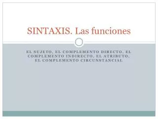 sintaxis las funciones
