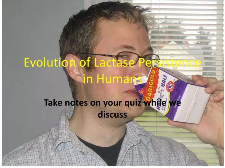 evolution of lactase persistence in humans
