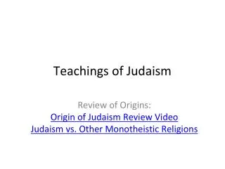 Teachings of Judaism