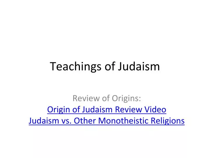 teachings of judaism