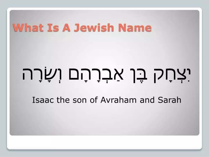 what is a jewish name