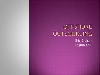 Offshore Outsourcing