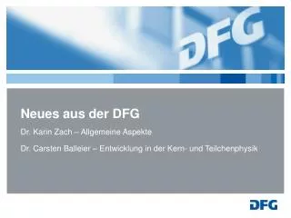 neues aus der dfg
