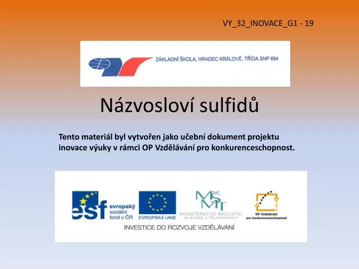 n zvoslov sulfid