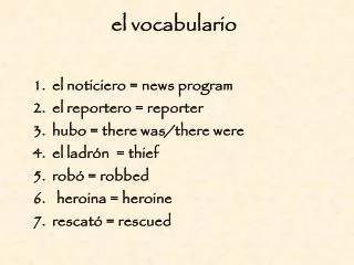 el vocabulario