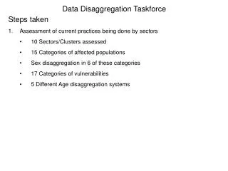 Data Disaggregation Taskforce