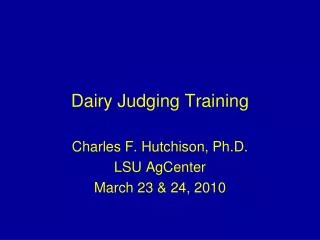 Dairy Judging Training