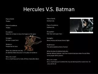 Hercules V.S. Batman