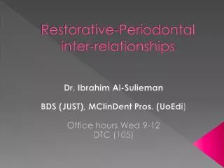 Restorative-Periodontal inter-relationships