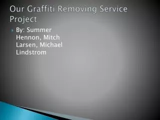 Our Graffiti Removing Service Project