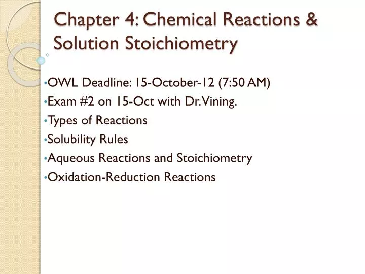 chapter 4 chemical reactions solution stoichiometry