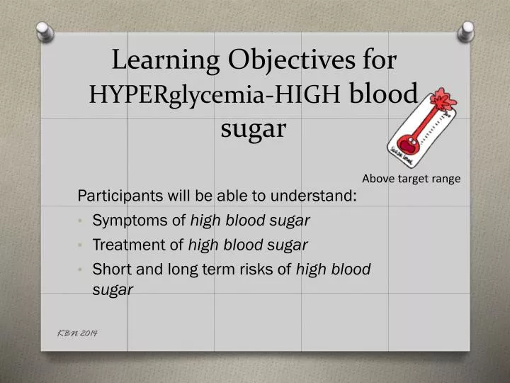 learning objectives for hyperglycemia high blood sugar