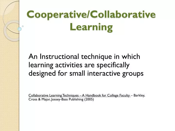 cooperative collaborative learning