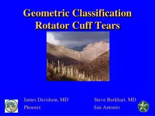 Geometric Classification Rotator Cuff Tears