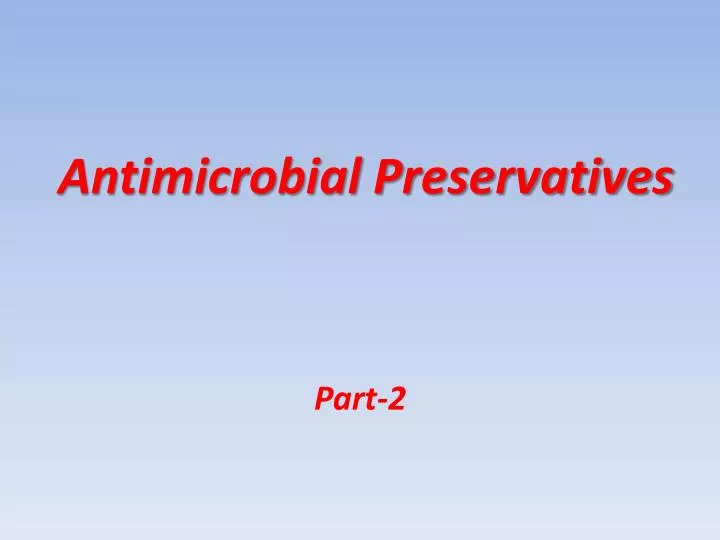antimicrobial preservatives