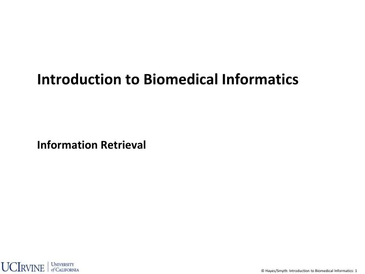 introduction to biomedical informatics information retrieval