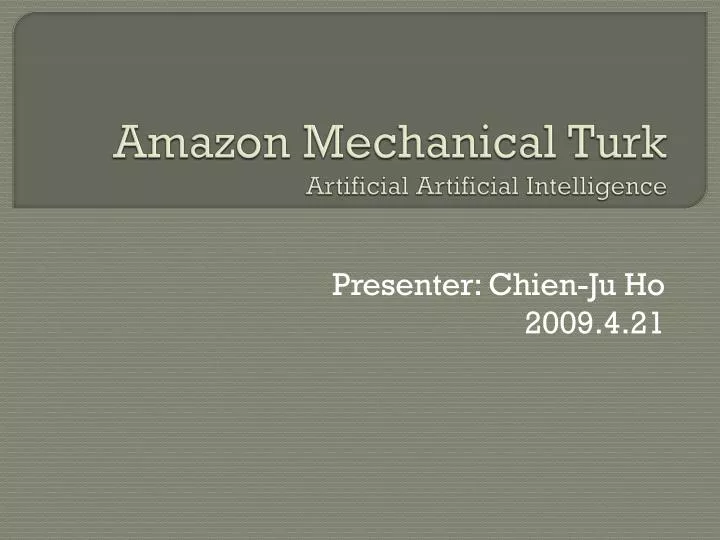 amazon mechanical turk artificial artificial intelligence