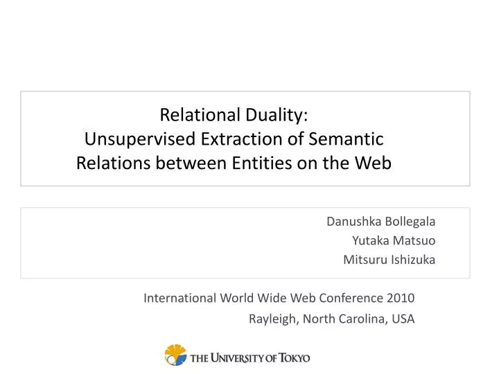 relational duality unsupervised extraction of semantic relations between entities on the web
