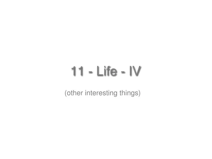 11 life iv