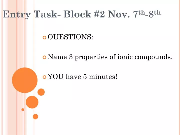 entry task block 2 nov 7 th 8 th