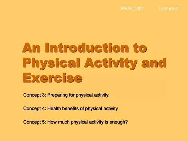 an introduction to physical activity and exercise