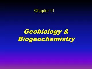 Geobiology &amp; Biogeochemistry