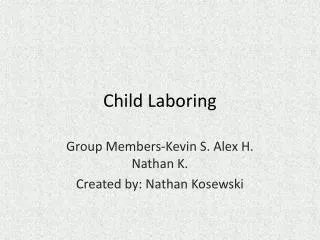 Child Laboring