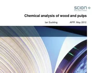 Chemical analysis of wood and pulps