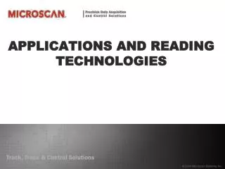 APPLICATIONS AND READING TECHNOLOGIES