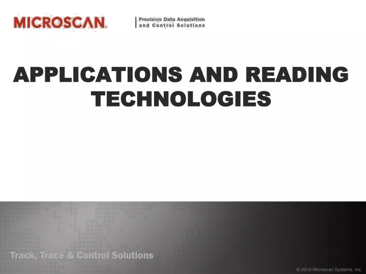 applications and reading technologies