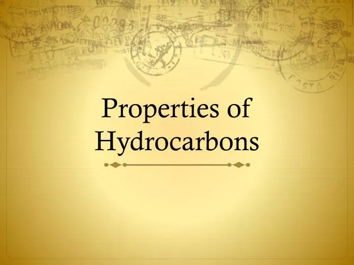 properties of hydrocarbons