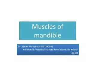 Muscles of mandible