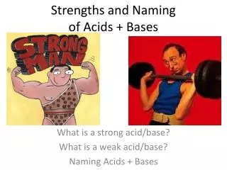 Strengths and Naming of Acids + Bases