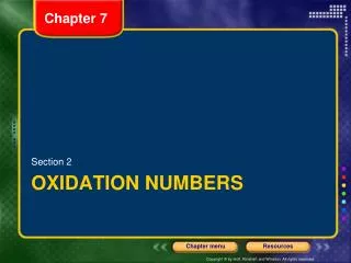 Oxidation numbers