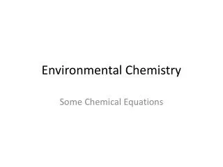 Environmental Chemistry