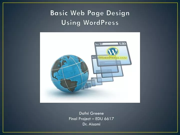 basic web page design using wordpress