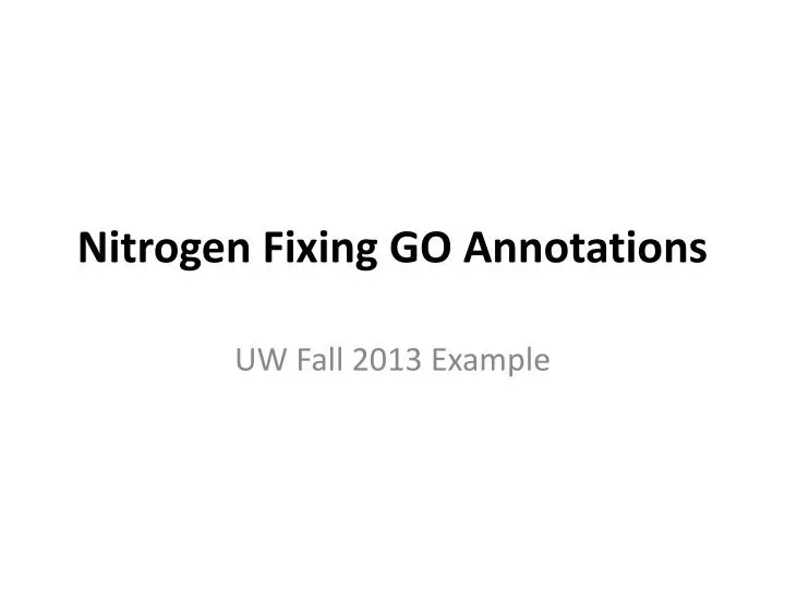 nitrogen fixing go annotations