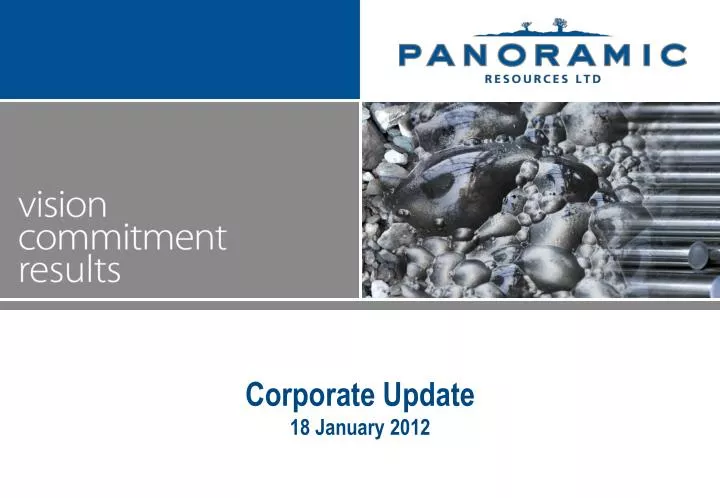 corporate update 18 january 2012
