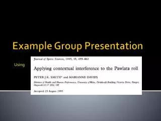 Example Group Presentation