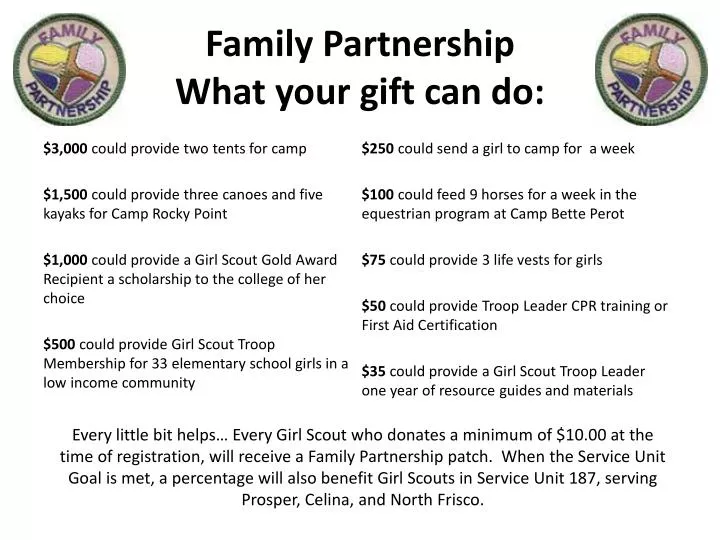 family partnership what your gift can do