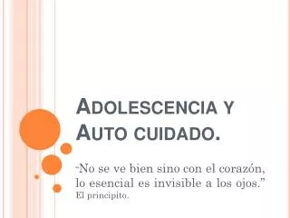 adolescencia y auto cuidado