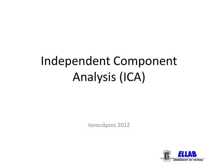 independent component analysis ica