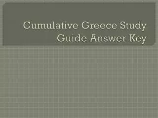 Cumulative Greece Study Guide Answer Key