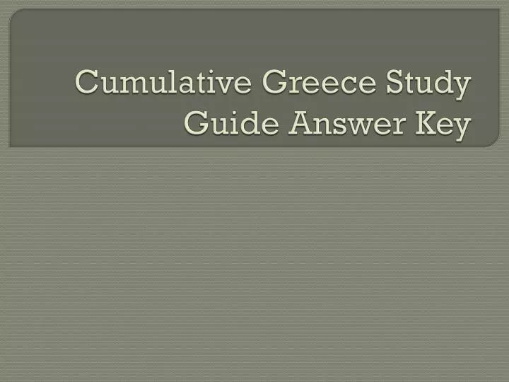 cumulative greece study guide answer key