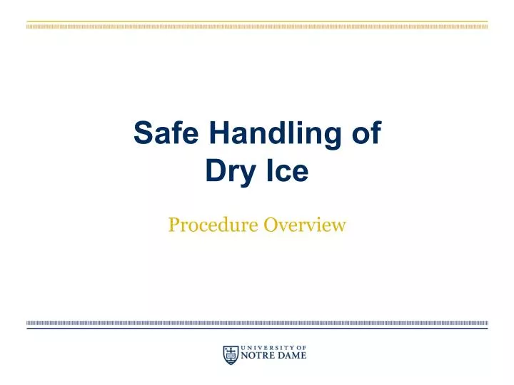 safe handling of dry ice