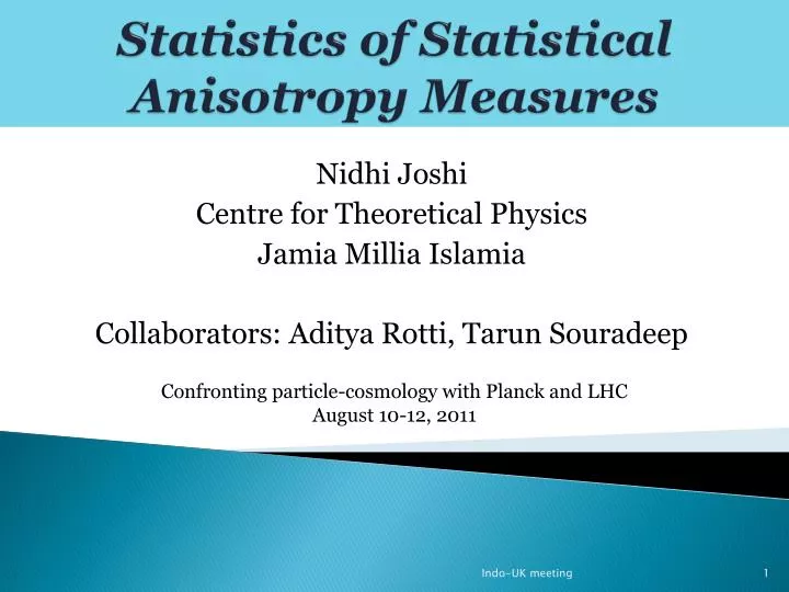 statistics of statistical anisotropy measures