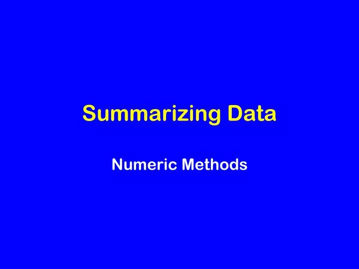 summarizing data