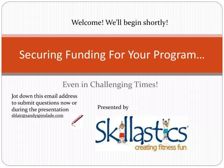securing funding for your program